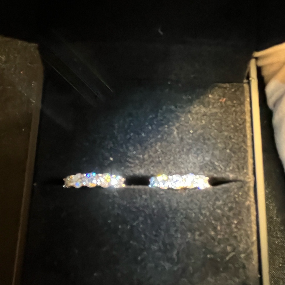 VVS1 Moissanite Hoop Earrings Silver, Plated w/White Gold, w/GRA Card+LED Box